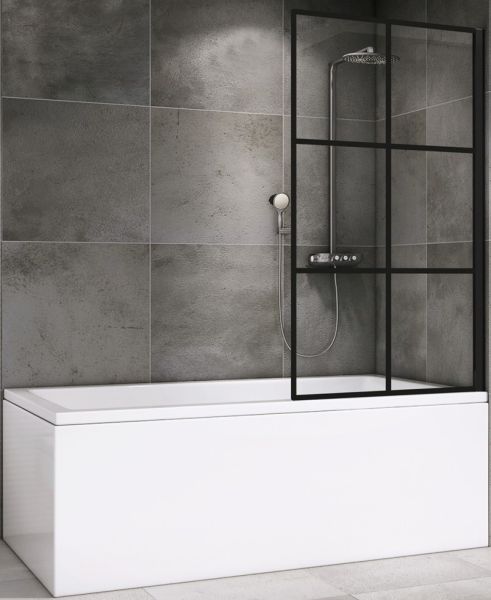 Шторка на ванну ABBER Immer Offen AG72100B 100см чёрный